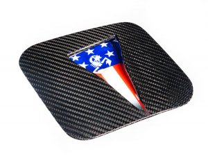FIAT 500 Hood Scoop - ABARTH NACA Air Intake - Carbon Fiber - American Flag w/ White Scorpion